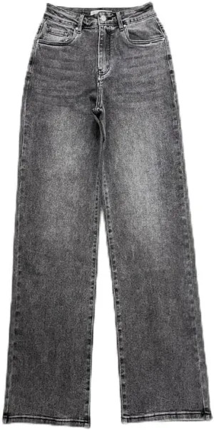 KatchMe Women's Minimalist High Waist DenimStretch Wide Leg Jeans, Trendy Multi-PocketDenim Trousers for Women,