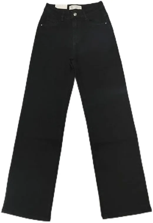 KatchMe Women's Minimalist High Waist DenimStretch Wide Leg Jeans, Trendy Multi-PocketDenim Trousers for Women,