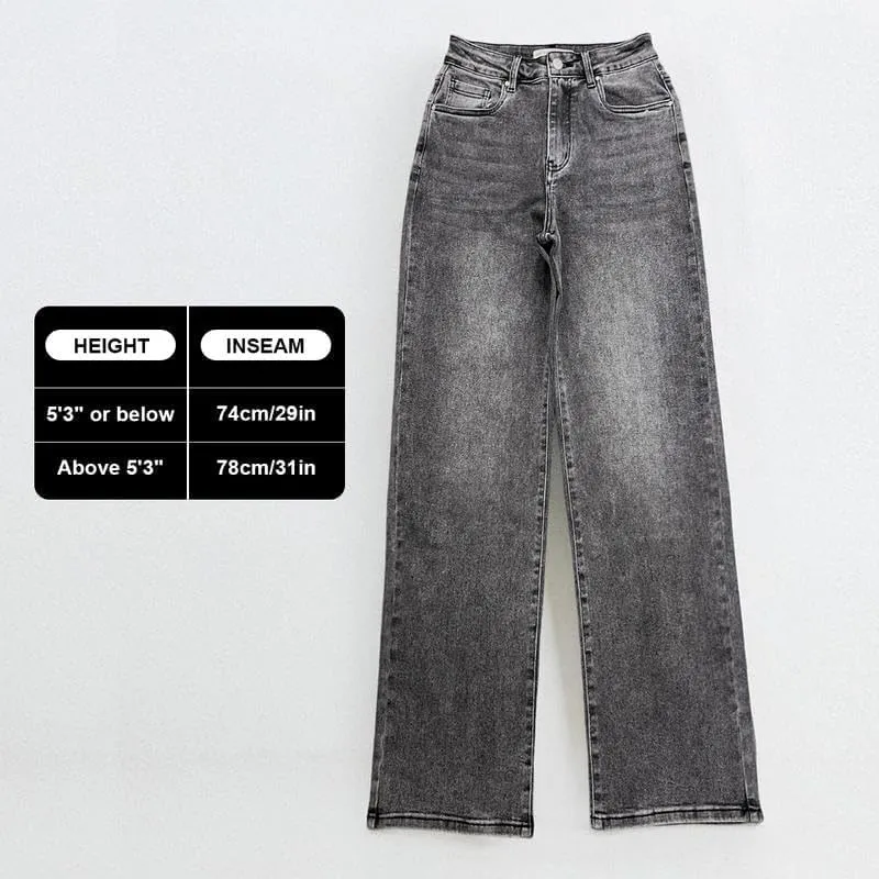 KatchMe Women's Minimalist High Waist DenimStretch Wide Leg Jeans, Trendy Multi-PocketDenim Trousers for Women,