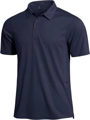 KEFITEVD Men's Jersey Polo Shirts Quick Dry Tactical Shirts Short Sleeve Outdoor Pique Performance Military Active Shirts
