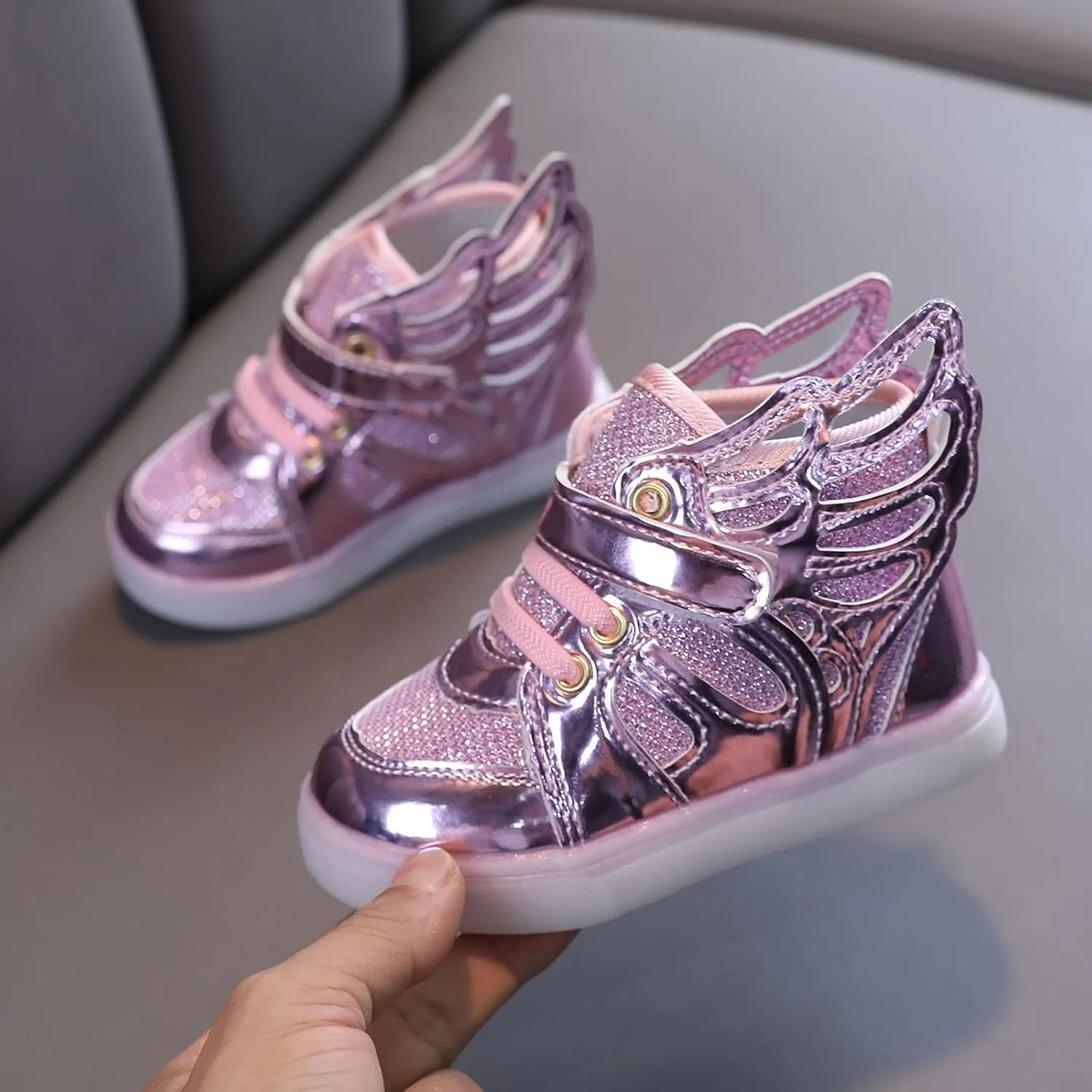 Kids Toddler Luminous Light Shoes Fashion Cool High Top Flashing Sport Sneakers for 12 18 Month Girl Sandals