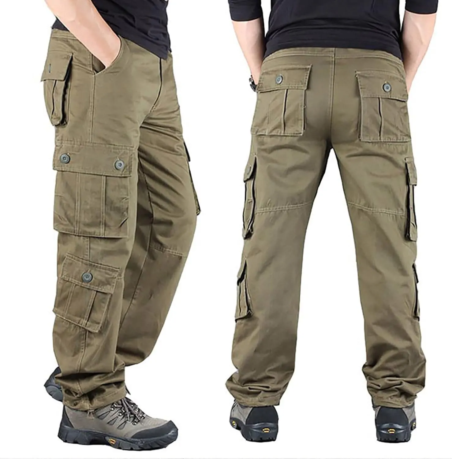 Knit Casual Pants for Men Men's Solid Color and Windproof and Rainproof Pants Winter Warm Training Active Track