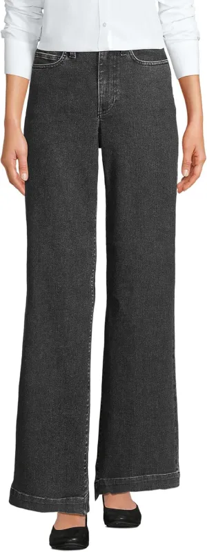 Lands' End Women's Recover High Rise Wide Leg Jeans