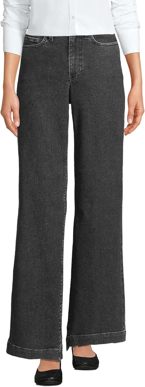 Lands' End Women's Recover High Rise Wide Leg Jeans