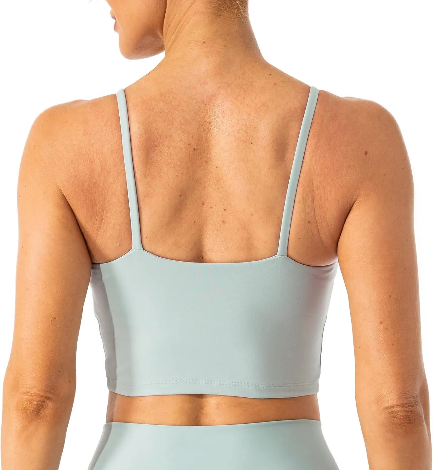 Lavento Women's Longline Sports Bras Yoga Cami Tank Top with Built in Bra