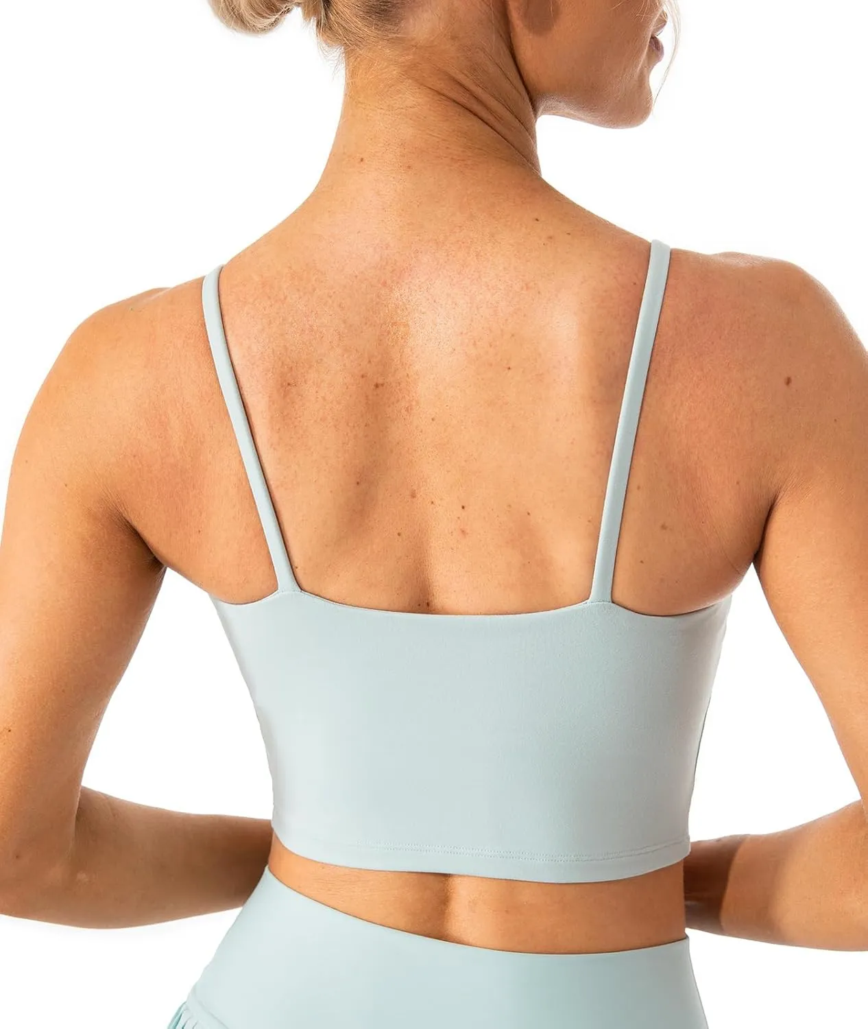 Lavento Women's Longline Sports Bras Yoga Cami Tank Top with Built in Bra
