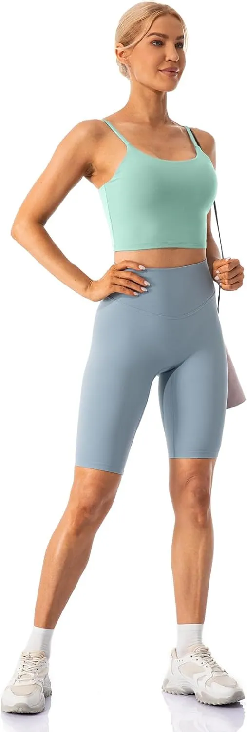 Lavento Women's Longline Sports Bras Yoga Cami Tank Top with Built in Bra