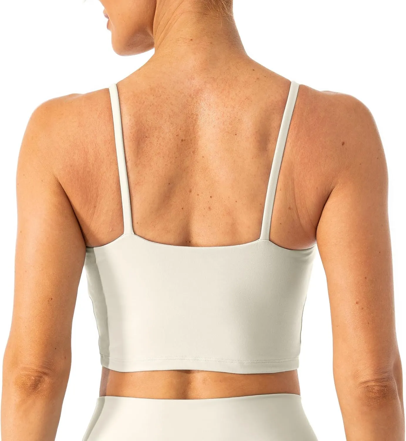 Lavento Women's Longline Sports Bras Yoga Cami Tank Top with Built in Bra