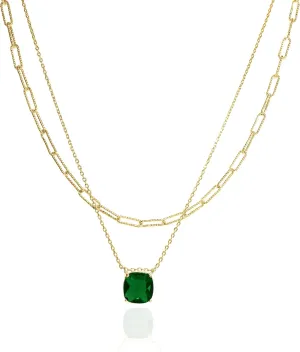 Layered Choker Necklaces Handmade Multilayer Adjustable Layering Chain Gold Plated Necklaces Set for Women_sapphire