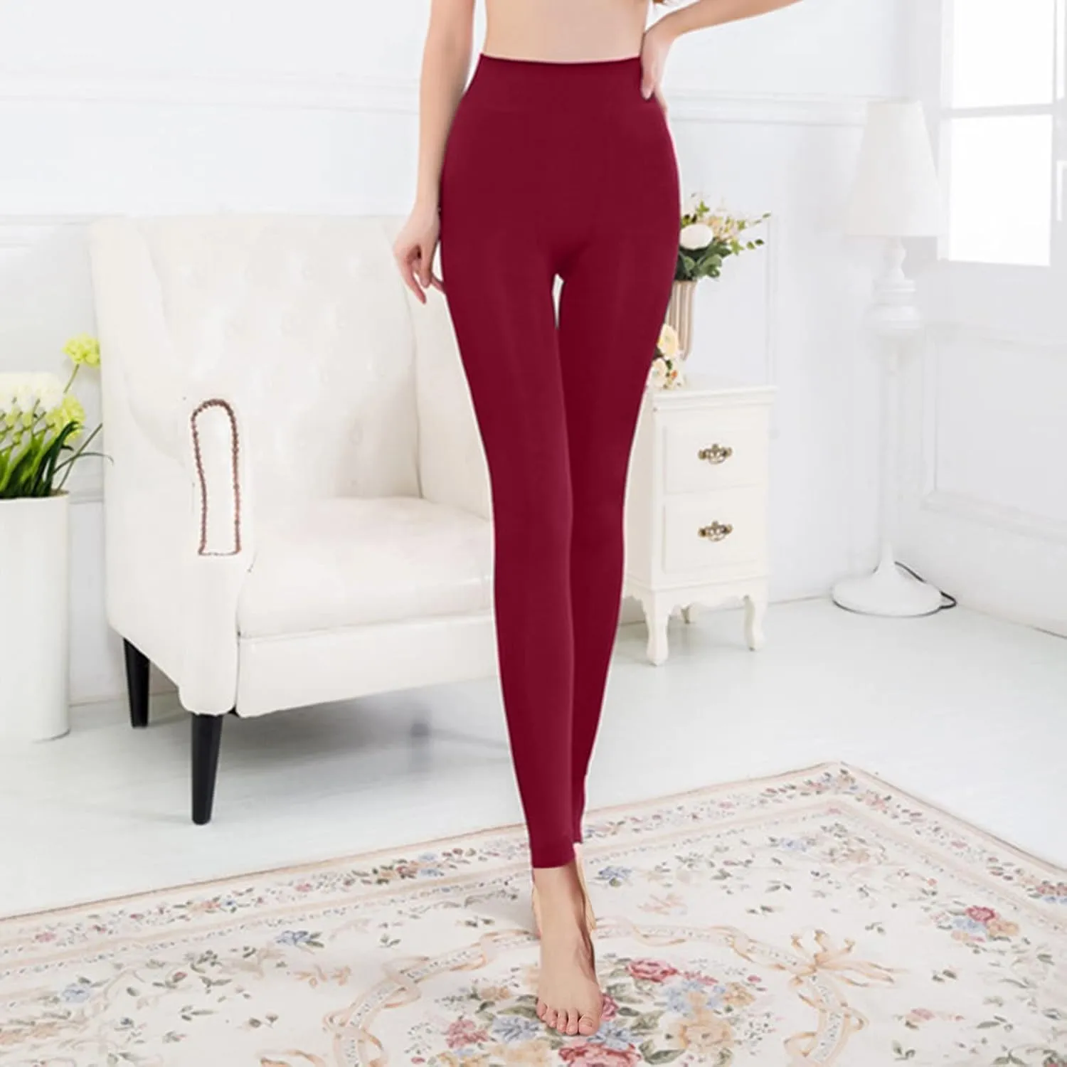 LCMTWX Butt Lifting Leggings for Women Denim Color Women Pocket Button High Pants Butt Lifting Leggings