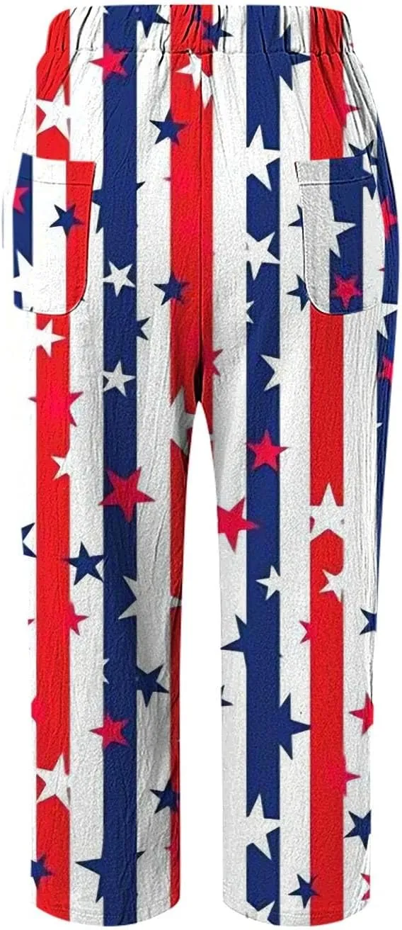 LCMTWX Linen Pants for Women 2024 Cropped Casual Pants Gauza Pants Women Linen White Pants for Women Tall Linen Baggy Pants