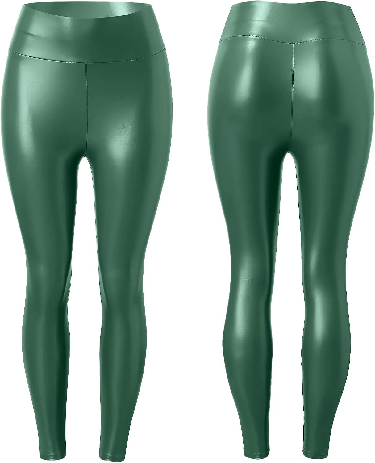 LCMTWX Workout Leggings for Women Faux Leather Stretch Leggings Pleather Pants Fleece Lined Leggings Cold Weather High