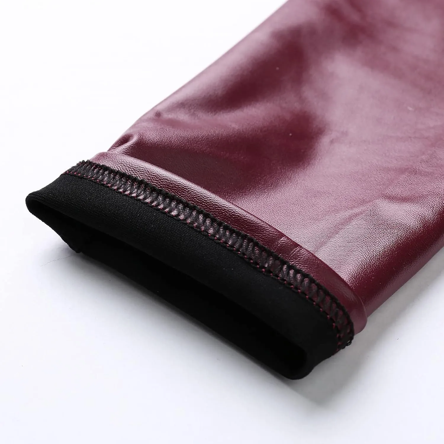 LCMTWX Workout Leggings for Women Faux Leather Stretch Leggings Pleather Pants Fleece Lined Leggings Cold Weather High