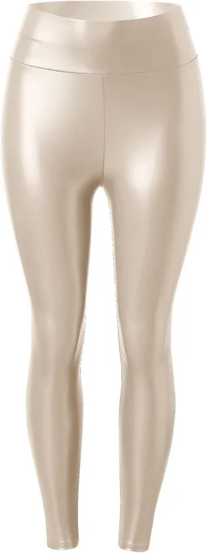 LCMTWX Workout Leggings for Women Faux Leather Stretch Leggings Pleather Pants Fleece Lined Leggings Cold Weather High