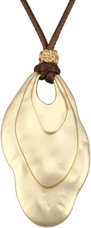Leather Long Necklaces for Women Chunky Necklaces Boho Retro Pendant Necklace Adjustable Rope Women's Jewelry