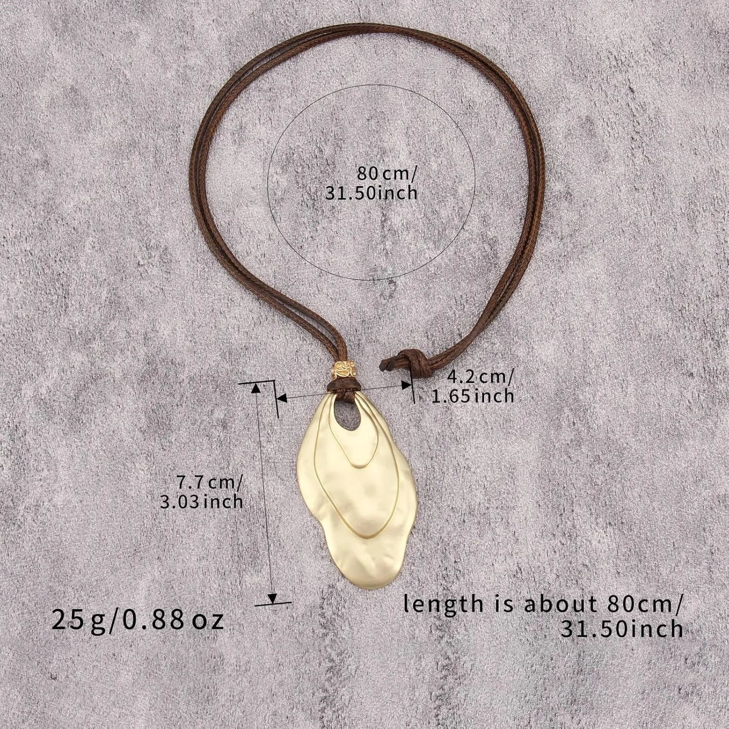 Leather Long Necklaces for Women Chunky Necklaces Boho Retro Pendant Necklace Adjustable Rope Women's Jewelry
