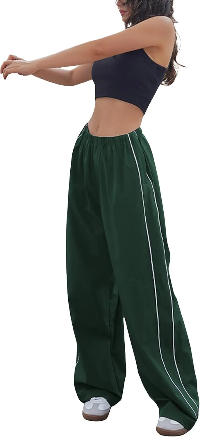 Lianlive Womens Parachute Pants Wide Leg Baggy Y2K Track Pants for Women