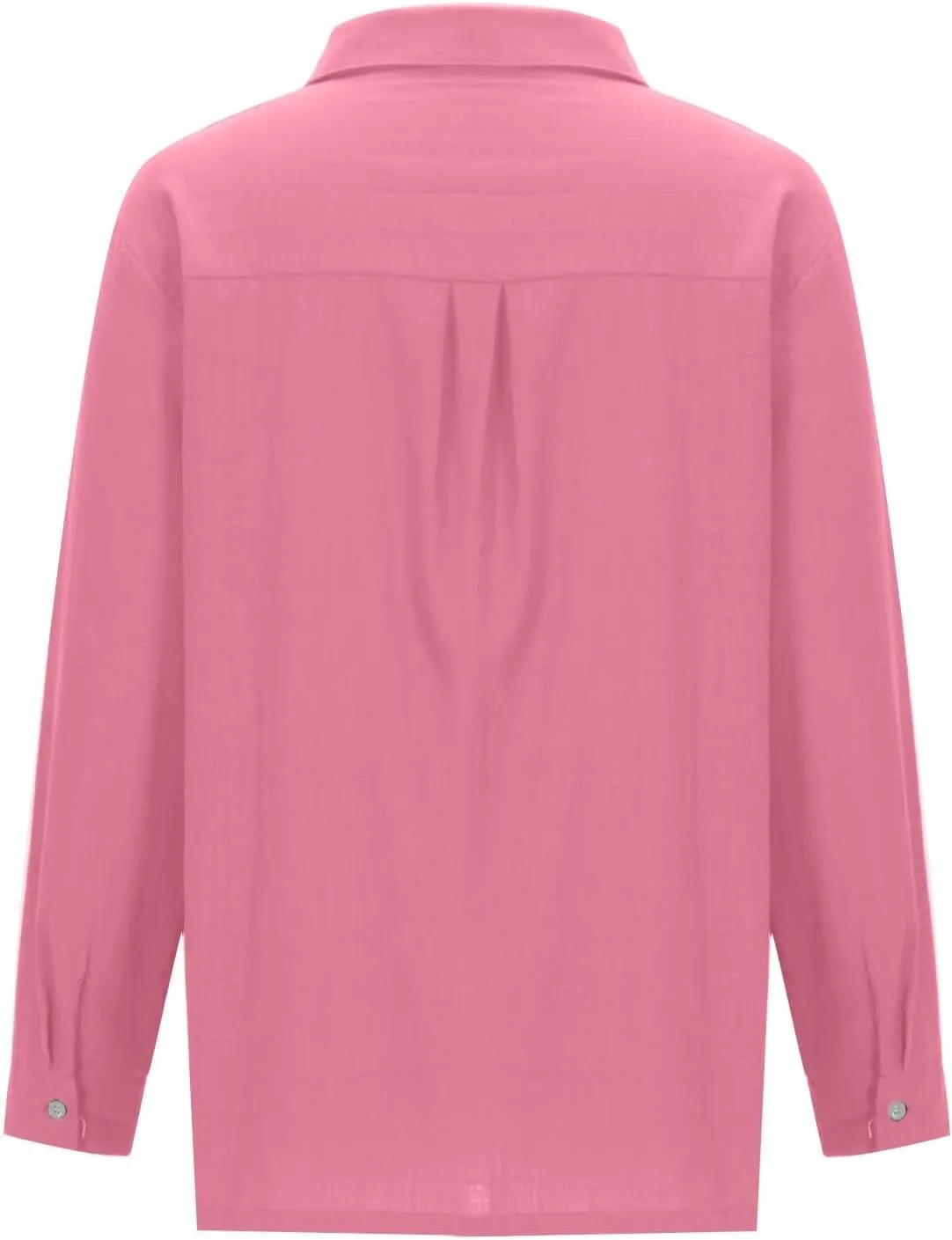 linen Crop Tops for Women Linen Shirts for Women with Pockets Long Sleeve High Low Oversized Blouse Tops for Women