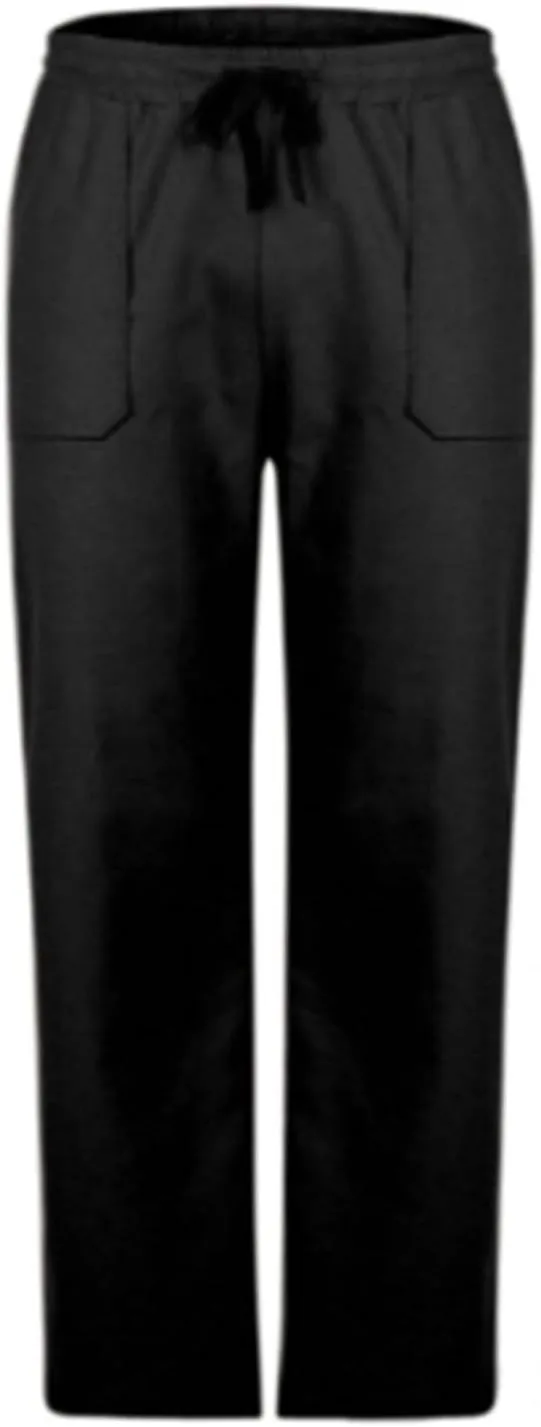 Linen Pants Men Drawstring Elastic Waist Beach Pants Baggy Summer Pants Lightweight Linen Trousers with Pockets