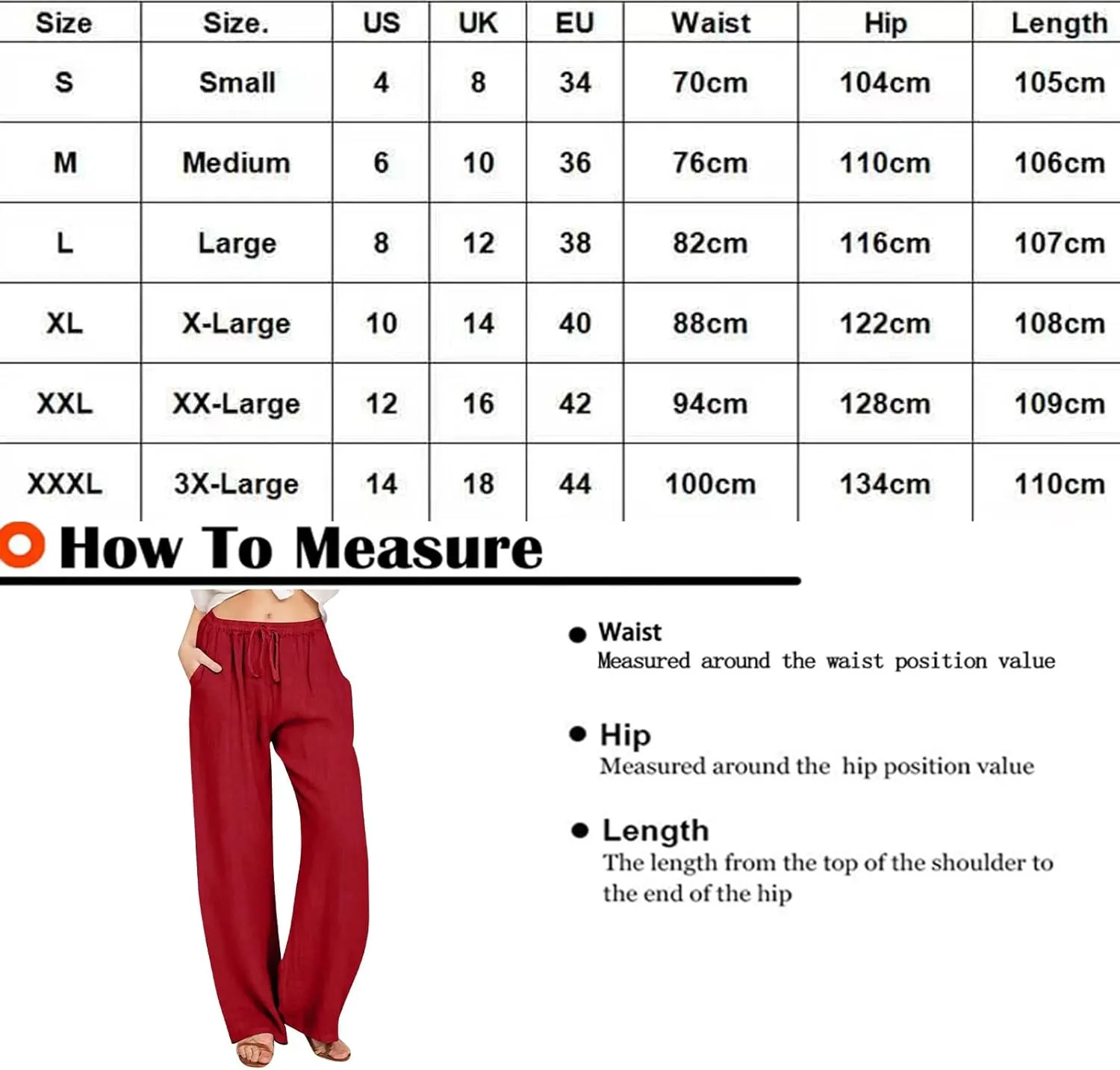 Linen Pants Women's Summer Wide Leg Pants Drawstring Elastic Waist Pants High Waisted Lounge Pants Beach Trousers