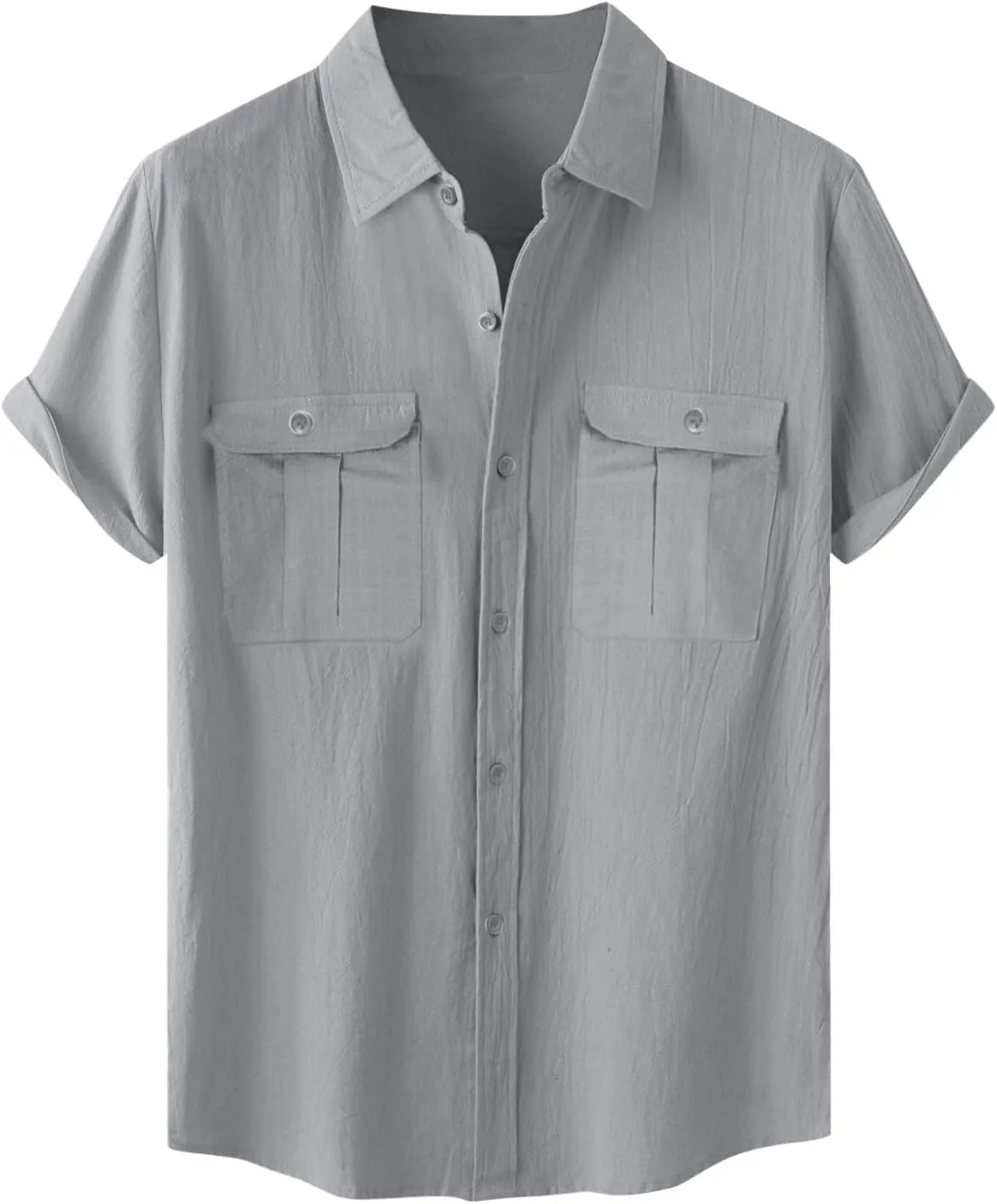 Linen Shirts for Men Short Sleeve Button Down Shirt Summer Vacation Clothes Hawaiian Beach Tops Hawaiian Work Shirt