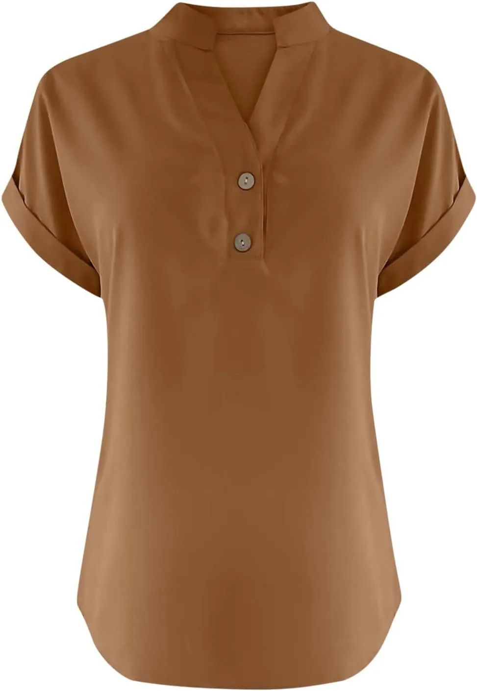 Linen Shirts for Women Cotton Button Up Shirt Short Sleeve Roll Up Loose Fit V-Neck Summer Casual Work Blouse Tops