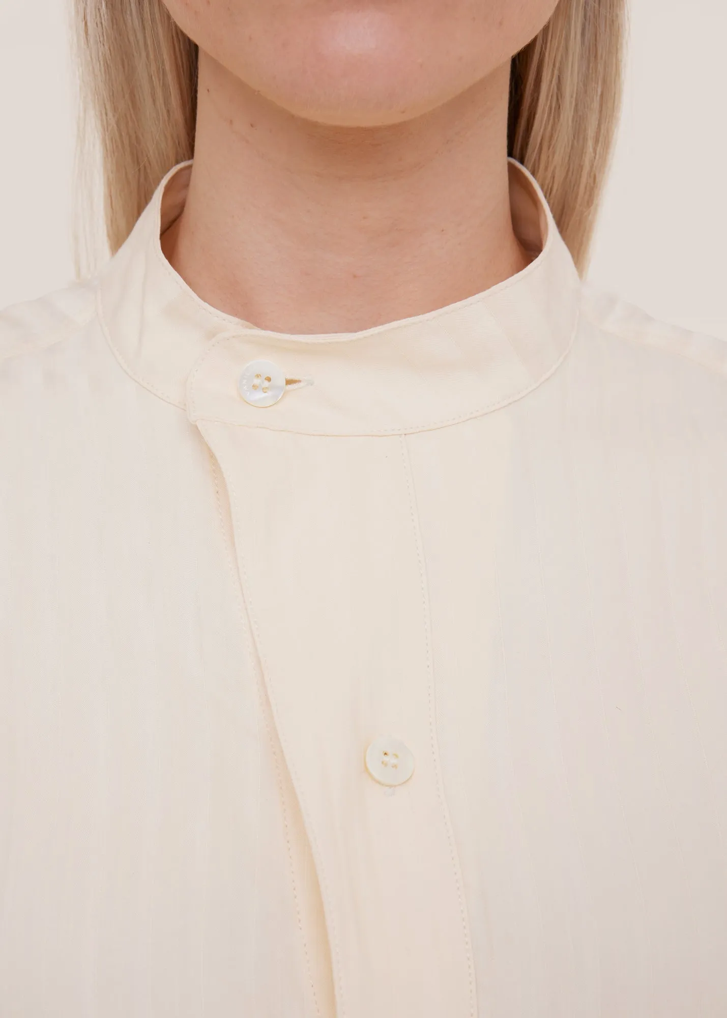 Linnenblend blouse met army detail