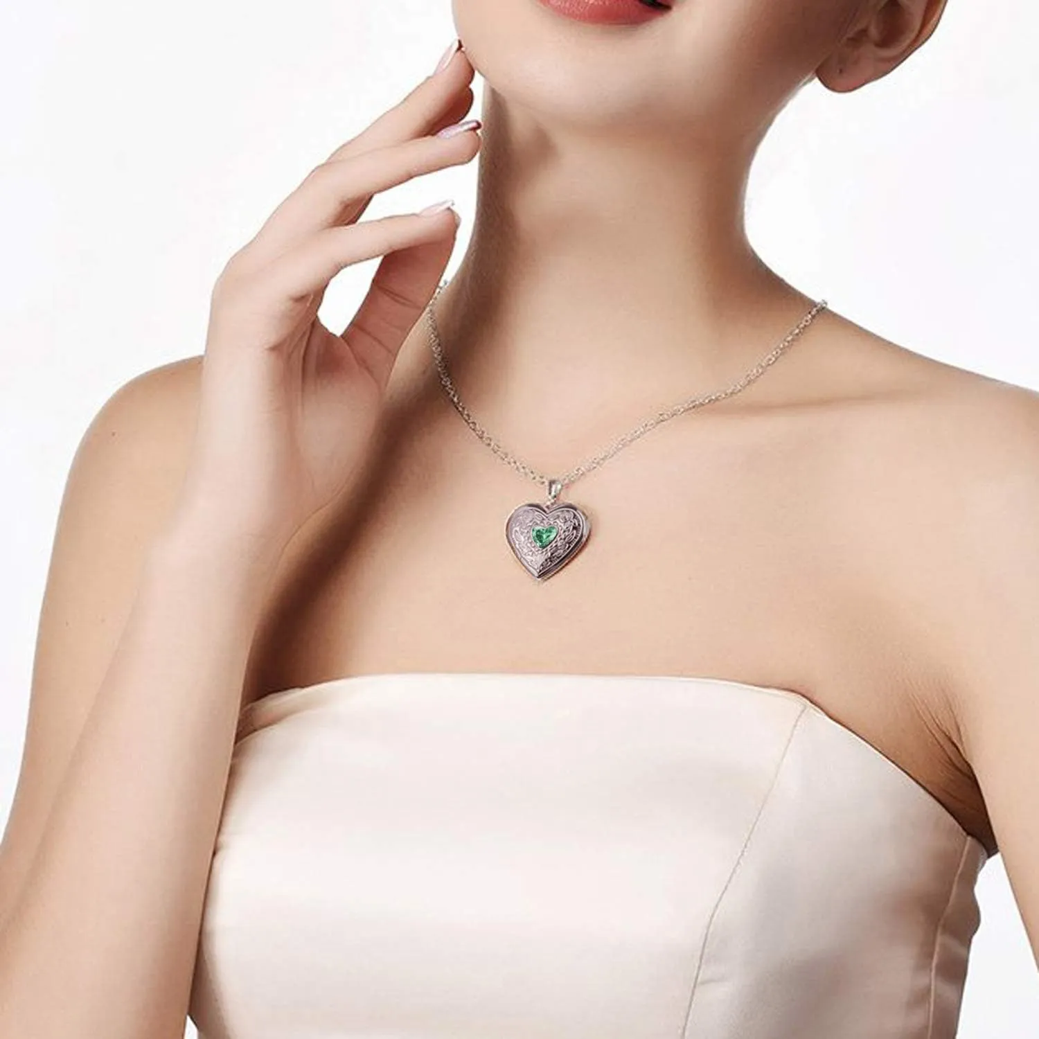 Locket Necklace That Holds Pictures Birthstone Lockets for Women Photo Locket