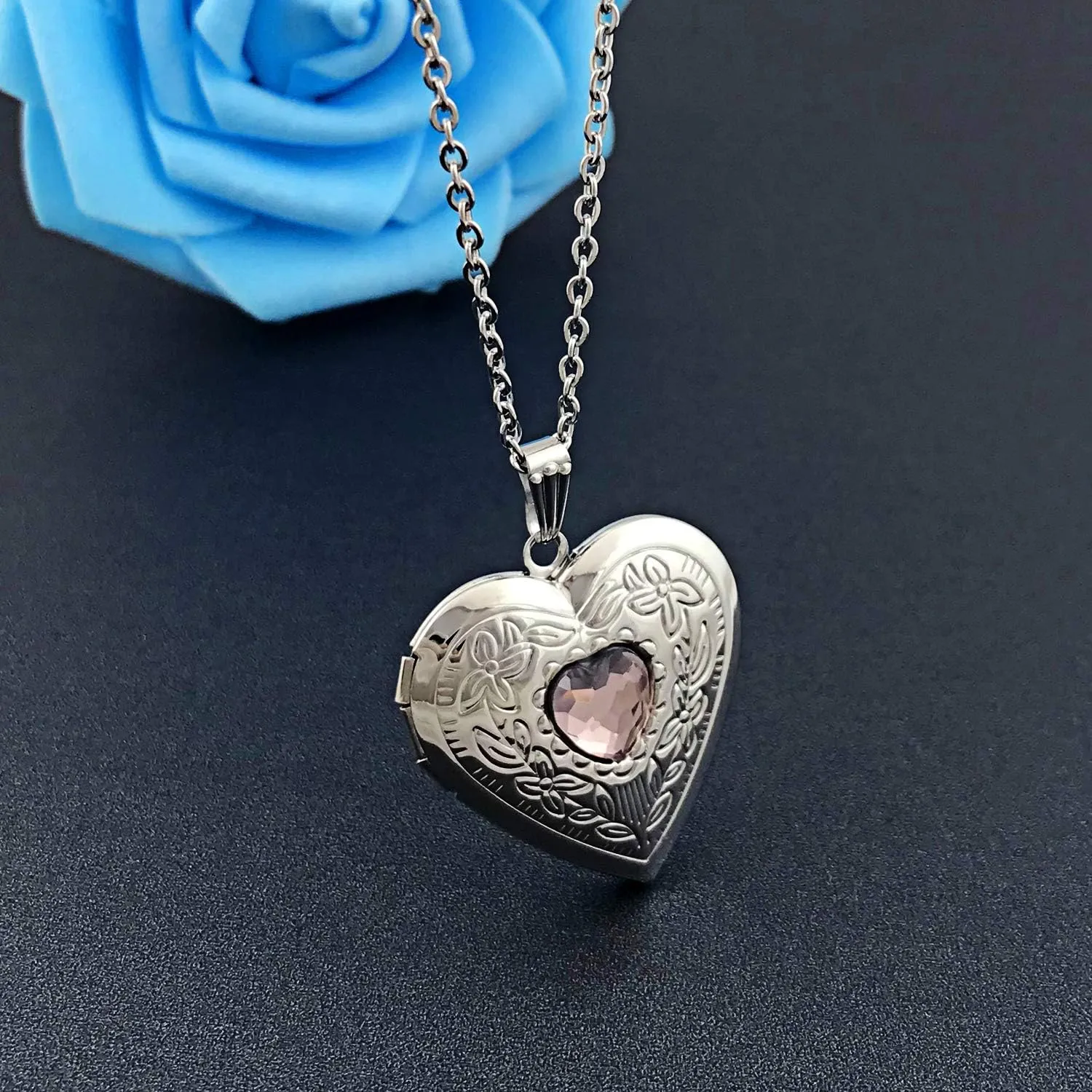 Locket Necklace That Holds Pictures Birthstone Lockets for Women Photo Locket