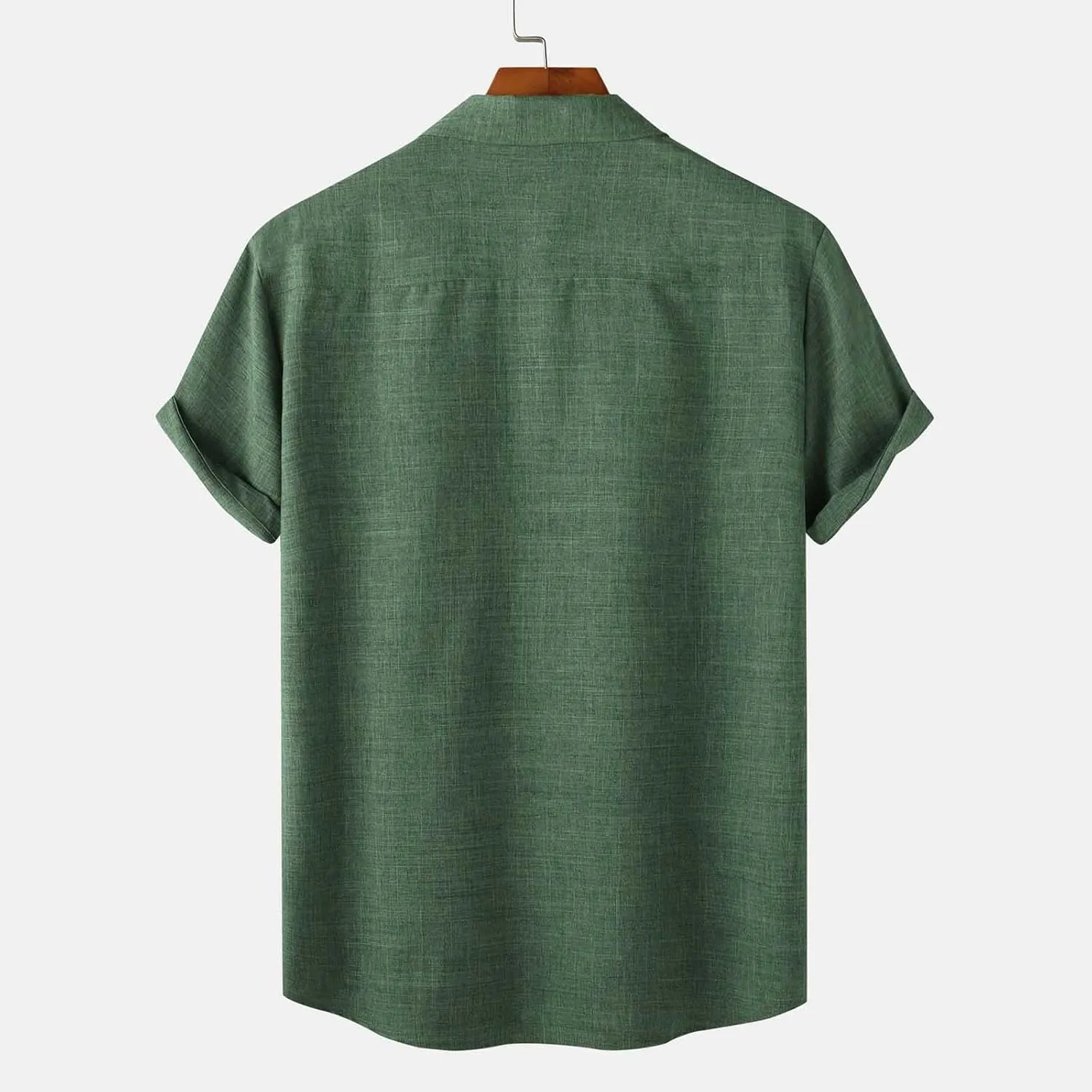 Men Linen Shirt Short Sleeve Lapel Solid Color Hawaiian Tees Shirts Vacation 2025 Casual Loose Comfy Blouses Top