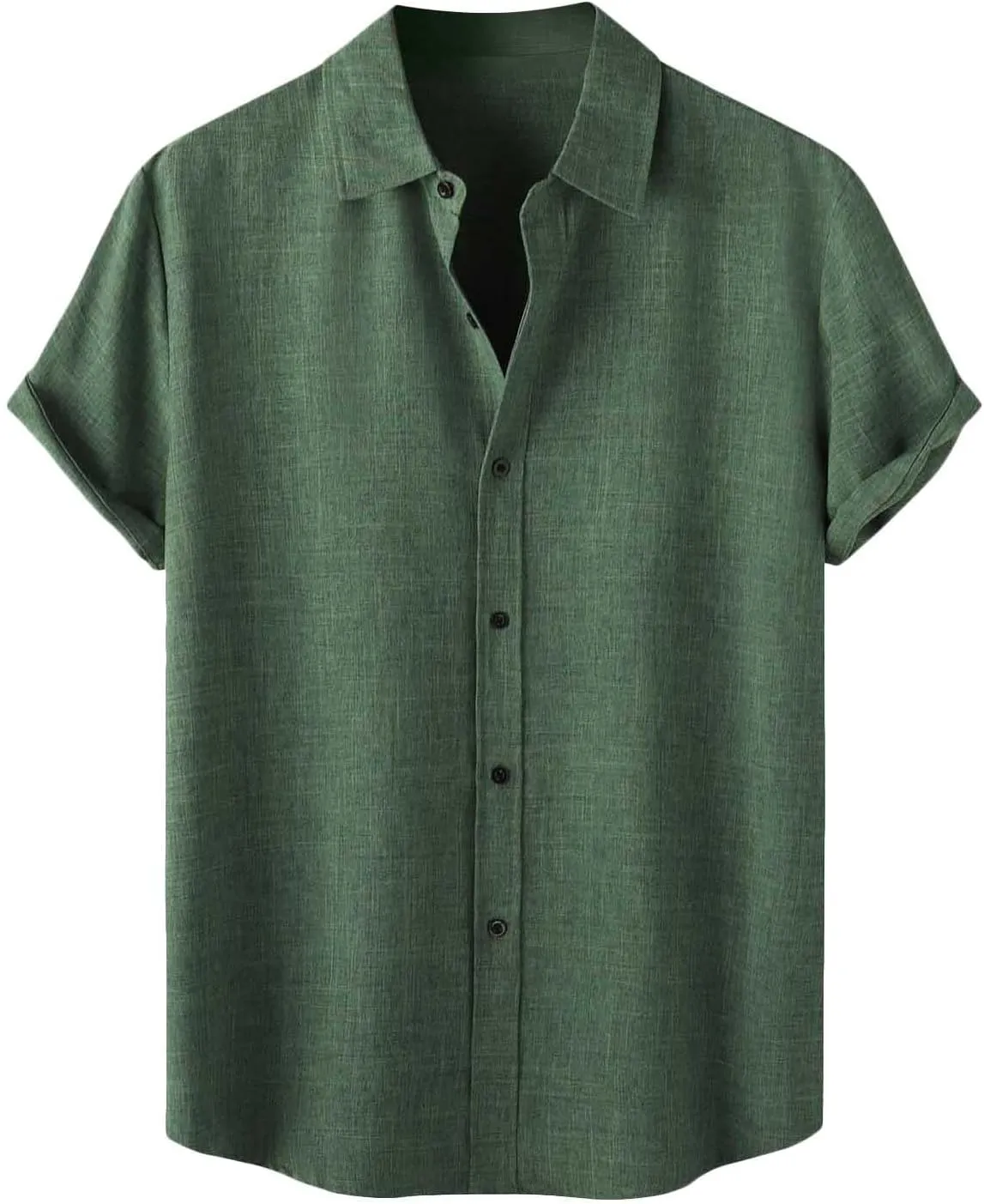 Men Linen Shirt Short Sleeve Lapel Solid Color Hawaiian Tees Shirts Vacation 2025 Casual Loose Comfy Blouses Top