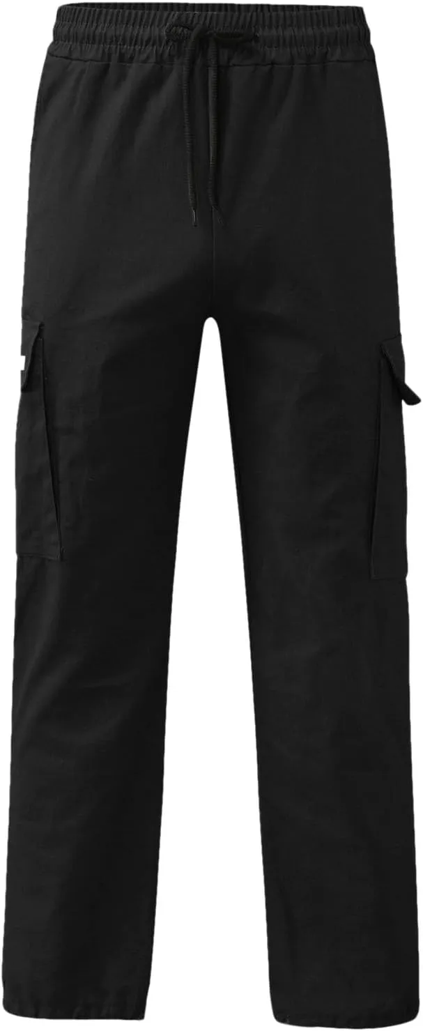 Men's Cargo Pants Solid Color Summer Lightweight Trousers Lounge Loose Fit Overalls House Outdoor Hiking Joggers