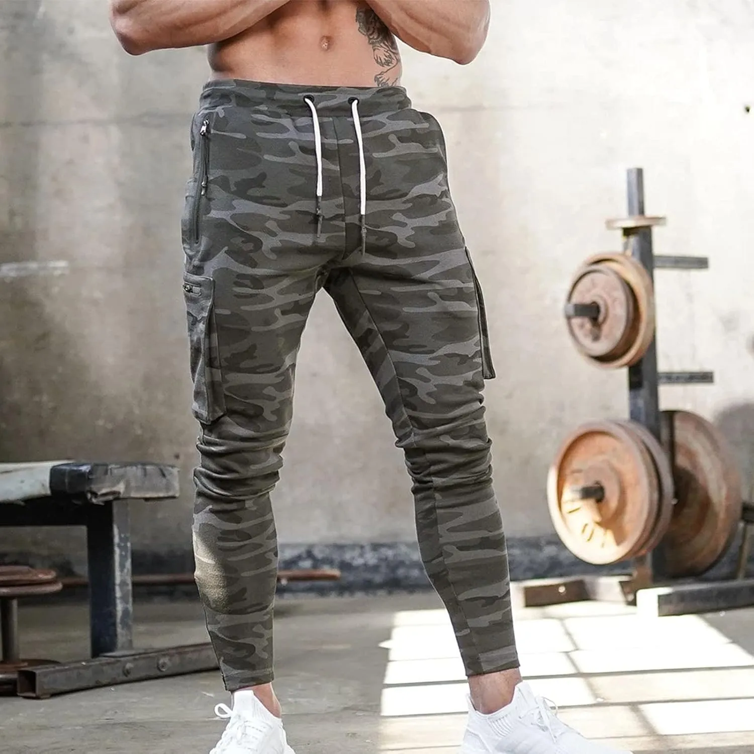 Men's Cargo Pants Sports Jogging Trousers Pockets Belt Mens Cargo Men's Slim Fit Chino Pants Regular Fit Chino Pants