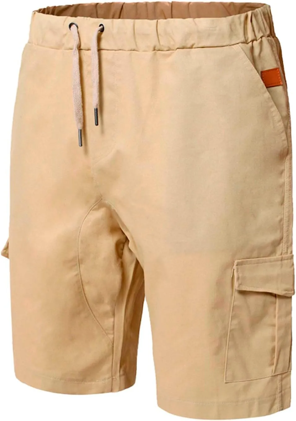 Men's Cargo Shorts Elastic Waistband Drawstring Relaxed Fit Cotton Summer Casual Lightweight Work Shorts with Pockets