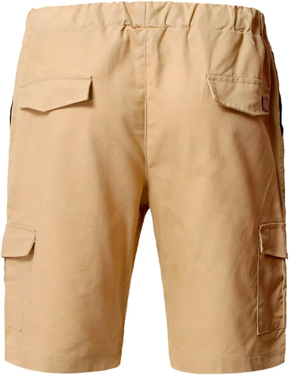 Men's Cargo Shorts Elastic Waistband Drawstring Relaxed Fit Cotton Summer Casual Lightweight Work Shorts with Pockets