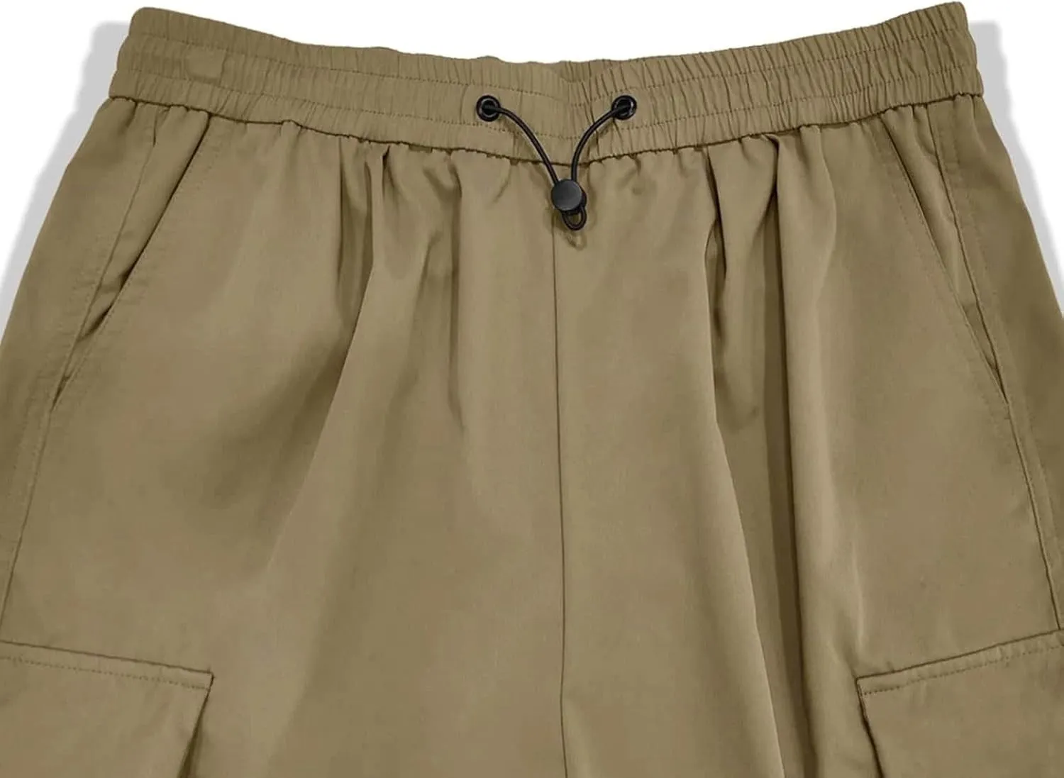 Mens Cargo Work Pant Wide Leg Casual Joggers Drawstring Waist Track Pants with Pockets