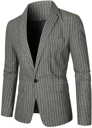 Mens Casual Blazer Suit Jacket Stylish Sport Coats 1 Button Lightweight Notched Lapel Blazers for Daily