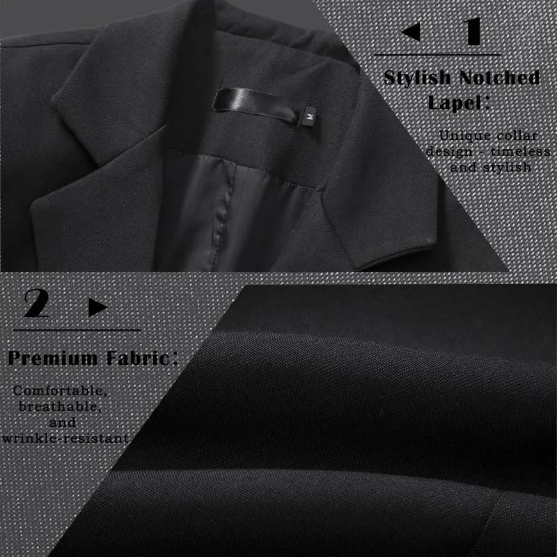 Mens Casual Blazer Suit Jacket Stylish Sport Coats 1 Button Lightweight Notched Lapel Blazers for Daily