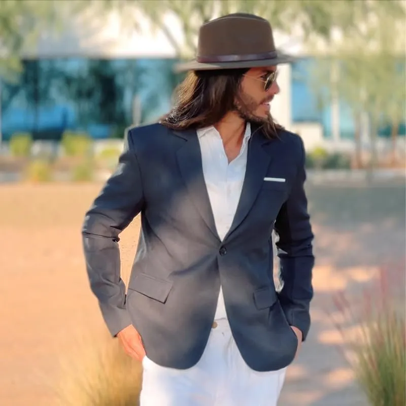 Mens Casual Blazer Suit Jacket Stylish Sport Coats 1 Button Lightweight Notched Lapel Blazers for Daily