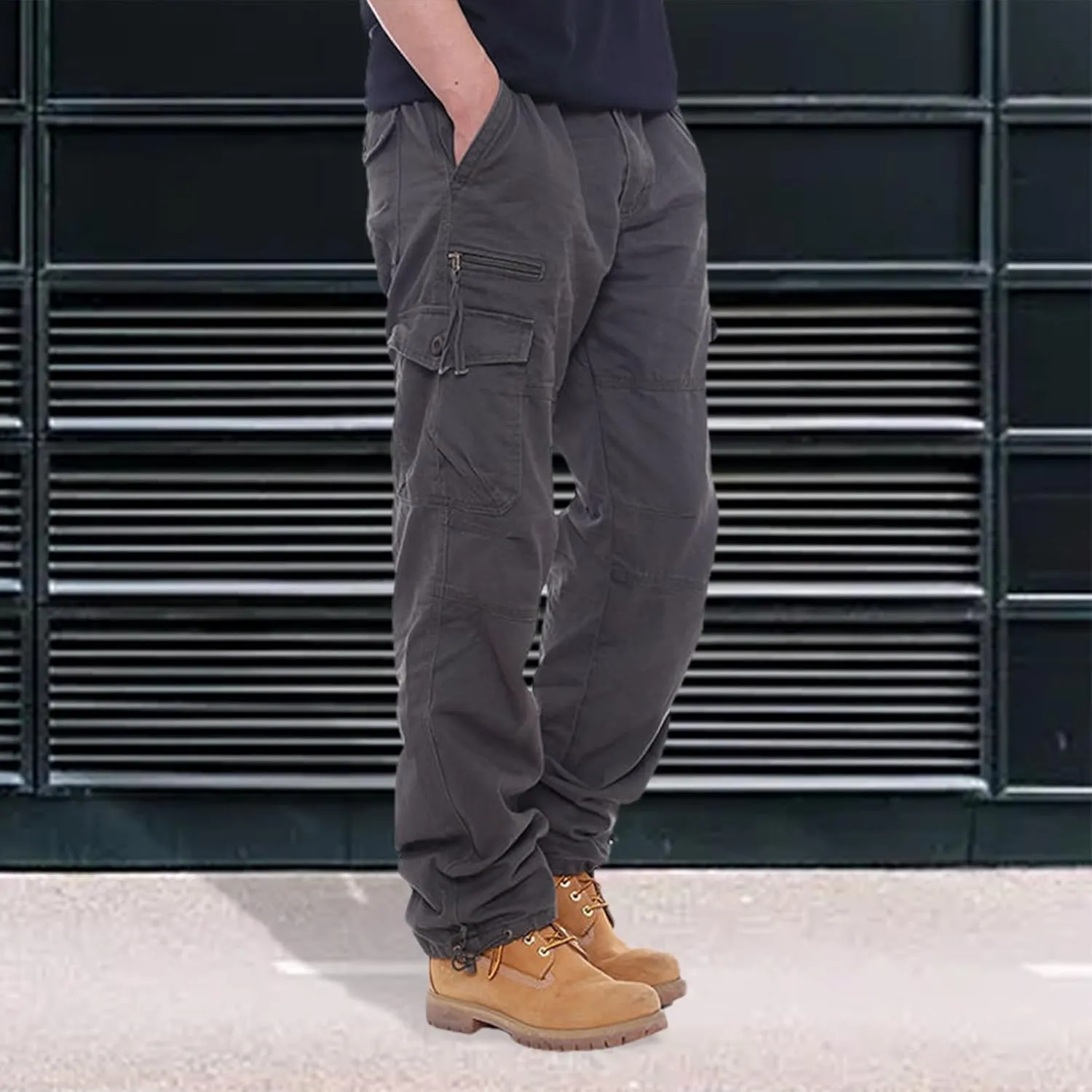 Men's Casual Cargo Chino Trousers Sport Jogging Slim Fit Trousers Men's Hiking Trousers Classic Fit Expandable Pant
