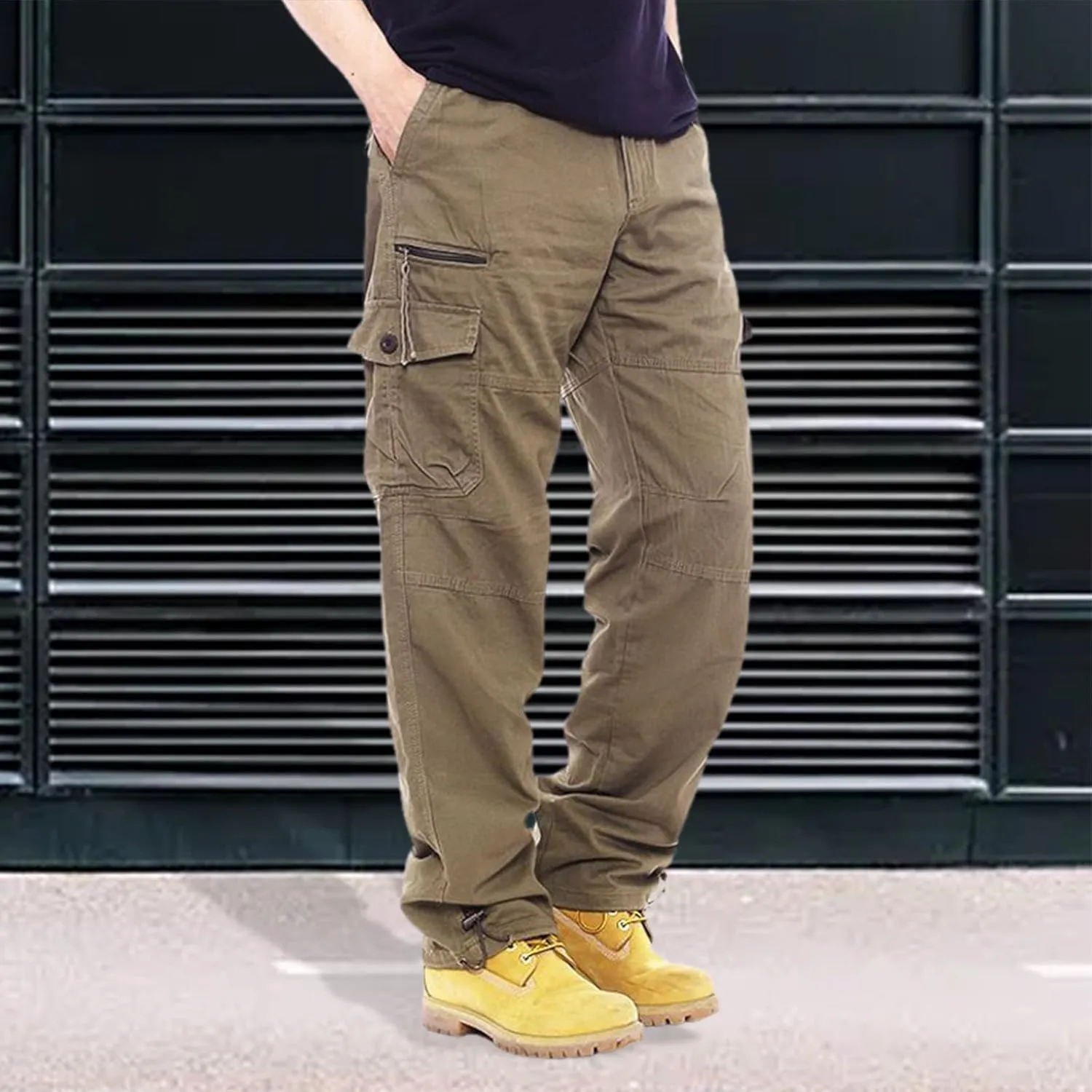 Men's Casual Cargo Chino Trousers Sport Jogging Slim Fit Trousers Men's Hiking Trousers Classic Fit Expandable Pant