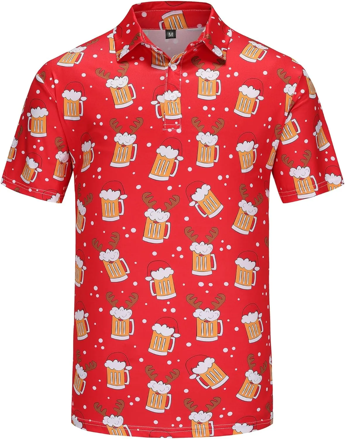Mens Christmas Golf Polo Shirts Short Sleeve Funny Christmas Golf Shirts Ugly Santa Claus Shirts for Men