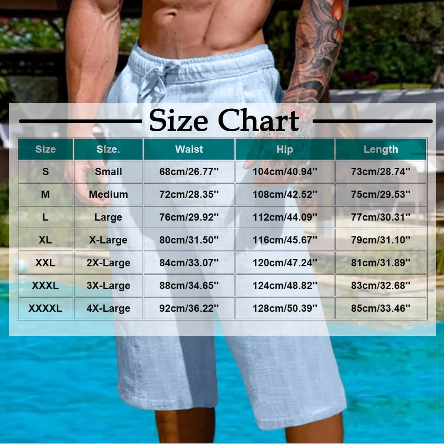 Men's Cotton Linen Cropped Trousers Mens Drawstring High Waist Capris Pants 3/4 Elasticated Waist Sweatpants