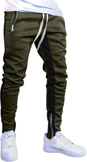 Mens Cotton Trousers Black Casual Pants for Men Men's Slim-Fit Wrinkle- Flat-Front Chino Slim Stretch Chino Trousers