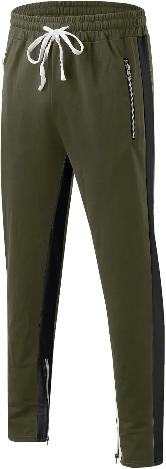 Mens Cotton Trousers Black Casual Pants for Men Men's Slim-Fit Wrinkle- Flat-Front Chino Slim Stretch Chino Trousers