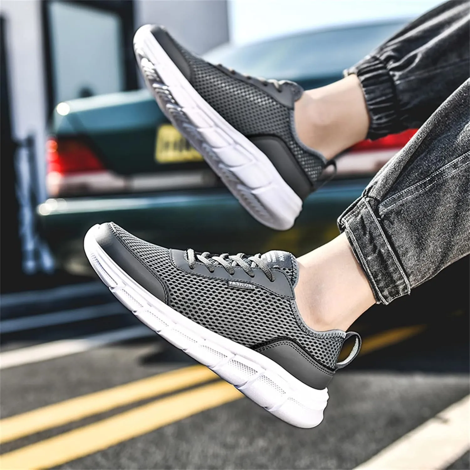 Men's Fashion Sneakers Men's Casual Dress Shoes Sneakers Classic Casual Walking Shoes Weight Lifting for Men Comfortable Walking Tennis White Leather Shoe