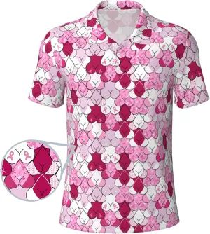 Men's Funny Golf Shirts Hawaiian Golf Polo Shirts Performance Moisture Wicking Quick Dry Athletic Short Sleeve Shirts