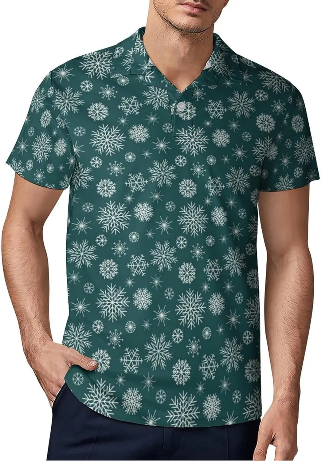 Men's Funny Golf Shirts Hawaiian Golf Polo Shirts Performance Moisture Wicking Quick Dry Athletic Short Sleeve Shirts