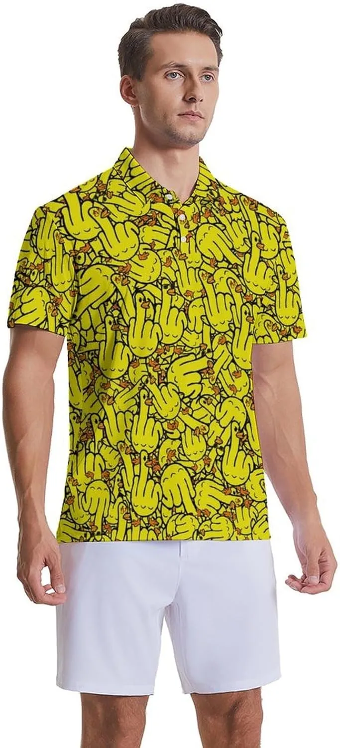 Mens Golf Shirts Shark Golf Polo Shirts for Men Short Sleeve Polo Shirts Golf Mens Polo