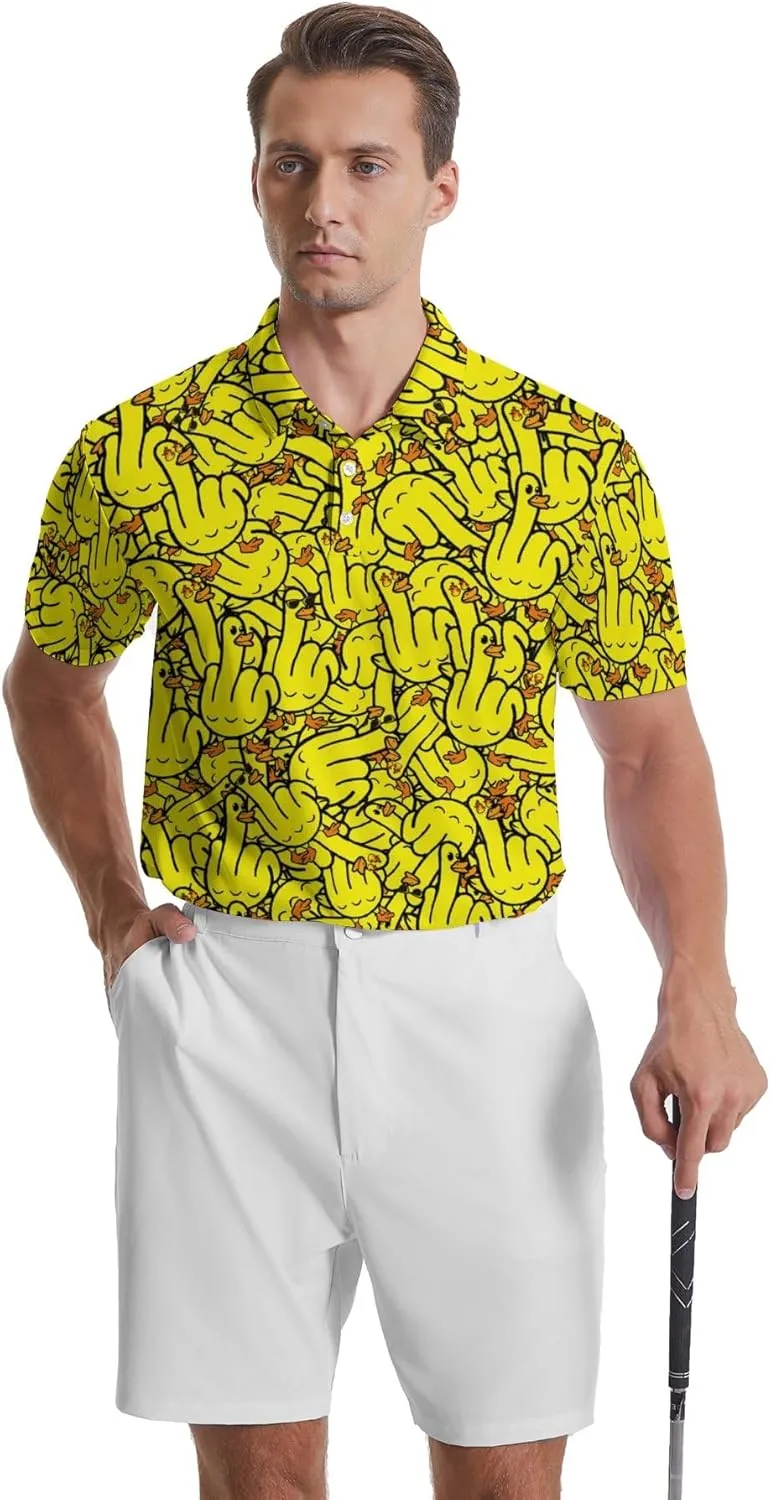 Mens Golf Shirts Shark Golf Polo Shirts for Men Short Sleeve Polo Shirts Golf Mens Polo